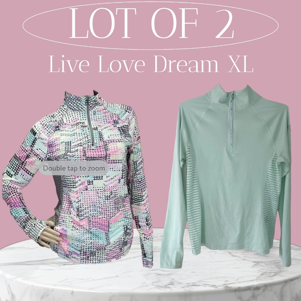 Aeropostale LLD Long Sleeve Neon Geo & No Sweat Green Half-Zip Track Tops XL